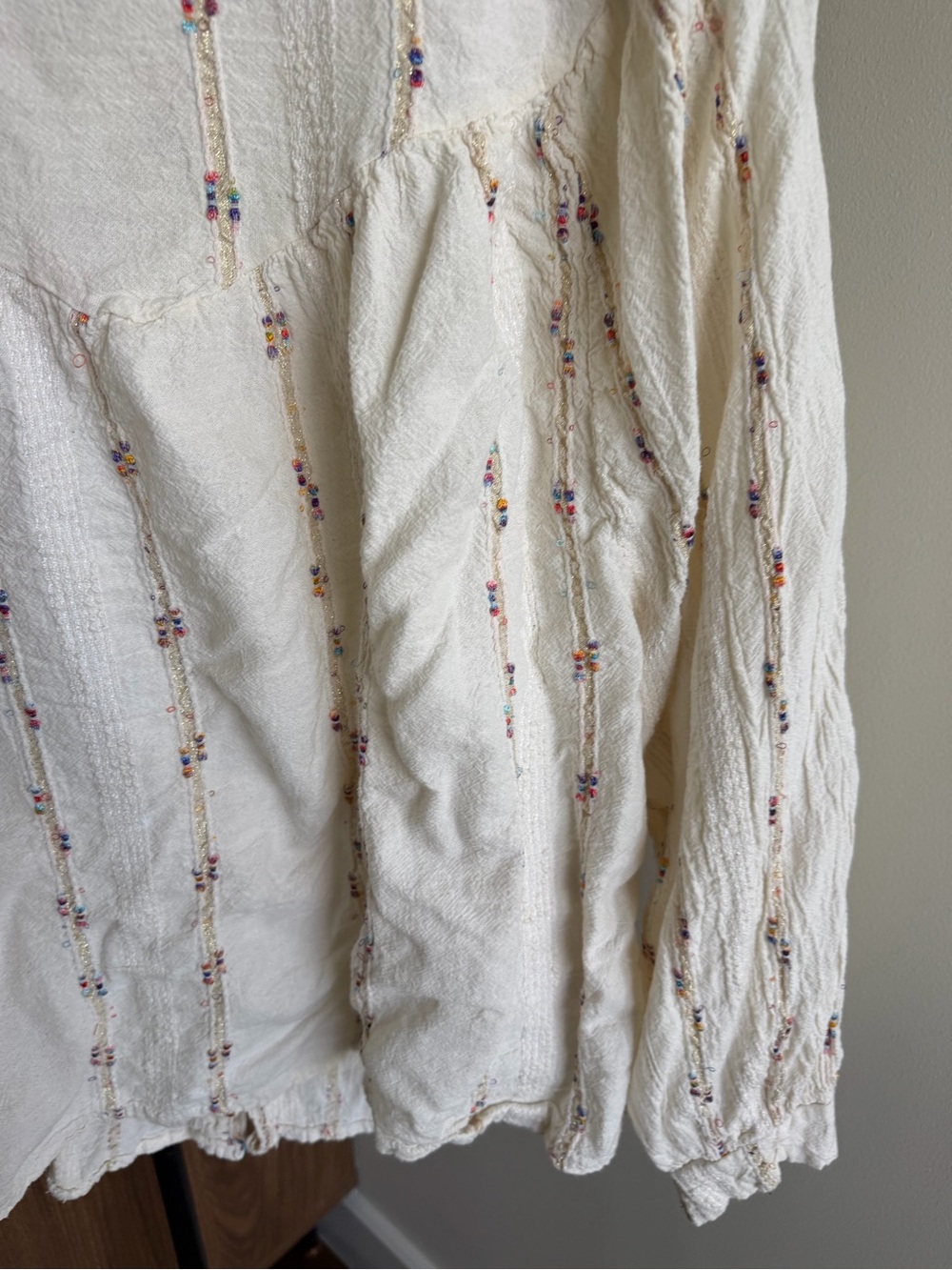Ivory Button-Down Peasant Blouse - Picture 10 of 15